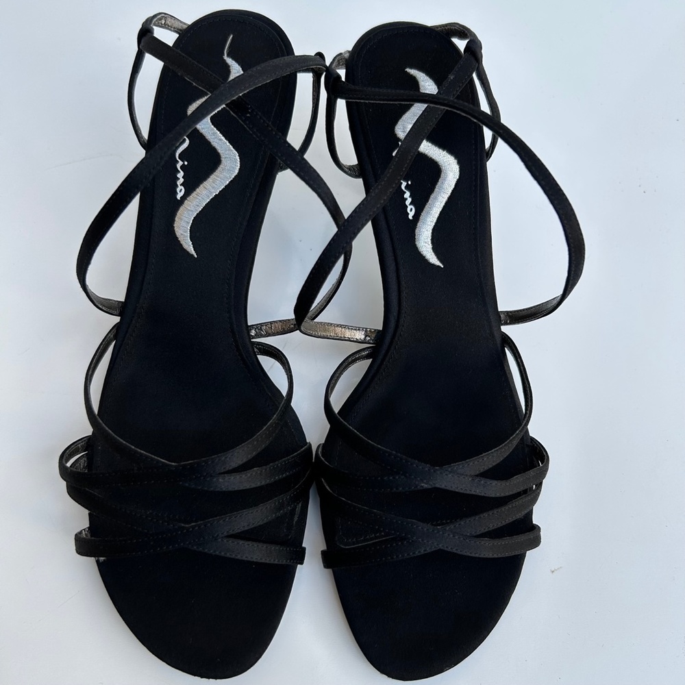 Nina Black Luster SA Genuine Leather Sole Size 9M USA - Picture 6 of 8